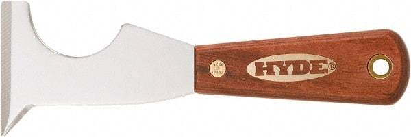 Hyde Tools - Stiff High Carbon Steel Chisel Scraper - 2-1/2" Blade Width x 2-1/2" Blade Length, Hardwood Handle - Americas Industrial Supply