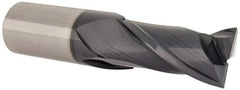 Accupro - 1", 2" LOC, 1" Shank Diam, 4-1/2" OAL, 2 Flute, Solid Carbide Square End Mill - Single End, TiAlN Finish, Spiral Flute, 30° Helix, Centercutting, Right Hand Cut, Right Hand Flute - Americas Industrial Supply