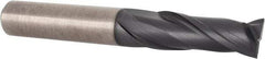 Accupro - 3/8", 1" LOC, 3/8" Shank Diam, 2-3/4" OAL, 2 Flute, Solid Carbide Square End Mill - Single End, TiAlN Finish, Spiral Flute, 30° Helix, Centercutting, Right Hand Cut, Right Hand Flute - Americas Industrial Supply