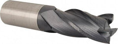 Accupro - 1", 2" LOC, 1" Shank Diam, 4-1/2" OAL, 4 Flute, Solid Carbide Square End Mill - Single End, TiAlN Finish, Spiral Flute, 30° Helix, Centercutting, Right Hand Cut, Right Hand Flute - Americas Industrial Supply