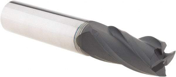 Accupro - 1/2", 1" LOC, 1/2" Shank Diam, 3" OAL, 4 Flute, Solid Carbide Square End Mill - Single End, Diamond Finish, Spiral Flute, 30° Helix, Centercutting, Right Hand Cut, Right Hand Flute - Americas Industrial Supply