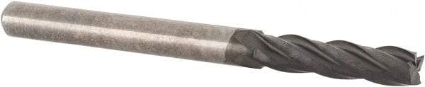 Accupro - 1/8", 1/2" LOC, 1/8" Shank Diam, 1-1/2" OAL, 4 Flute, Solid Carbide Square End Mill - Single End, Diamond Finish, Spiral Flute, 30° Helix, Centercutting, Right Hand Cut, Right Hand Flute - Americas Industrial Supply