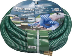 JGB Enterprises - 50' Long Garden Hose - 5/8" Diam, 5/8" GHT, Polypropylene, 100 psi, Hot Water Compatible, All Season, Green - Americas Industrial Supply