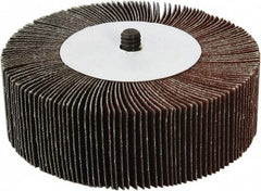 Tru-Maxx - 3" Diam x 3/4" Face Width, Fine Aluminum Oxide Coated Mounted Flap Wheel - 1/4-20 Threaded Mount, 120 Grit, 20,000 Max RPM - Americas Industrial Supply