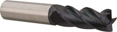 Accupro - 3/8", 4 Flute, Single End, Solid Carbide, 0.06" Corner Radius End Mill - 2-1/2" OAL, 37° Helix, Right Hand Flute, 1/2" LOC, Right Hand Cut - Americas Industrial Supply