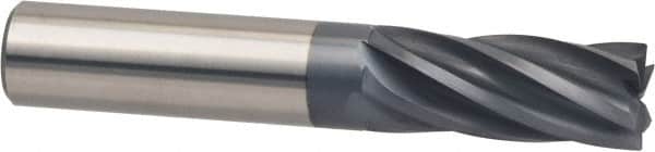Accupro - 1/2", 6 Flute, Single End, Solid Carbide, 0.02" Corner Radius End Mill - 3" OAL, 25° Helix, Right Hand Flute, 1-1/4" LOC, Right Hand Cut - Americas Industrial Supply