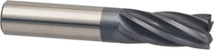 Accupro - 1/4", 6 Flute, Single End, Solid Carbide, 0.01" Corner Radius End Mill - 4" OAL, 25° Helix, Right Hand Flute, 3/4" LOC, Right Hand Cut - Americas Industrial Supply