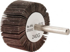 Tru-Maxx - 2" Diam x 1" Face Width, Very Fine Aluminum Oxide Coated Mounted Flap Wheel - 1/4" Shank Mount, 240 Grit, 25,000 Max RPM - Americas Industrial Supply