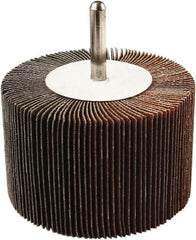 Tru-Maxx - 3" Diam x 1/2" Face Width, Medium Aluminum Oxide Coated Mounted Flap Wheel - 1/4" Shank Mount, 80 Grit, 20,000 Max RPM - Americas Industrial Supply