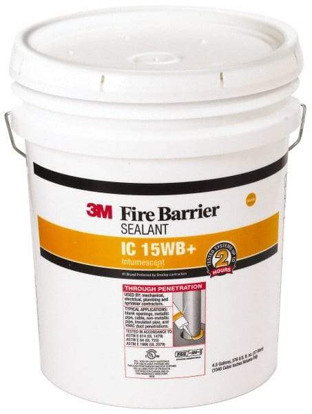 3M - 4.5 Gal Pail Yellow Acrylic & Latex Joint Sealant - -20 to 180°F Operating Temp, 10 min Tack Free Dry Time, Series 15WB - Americas Industrial Supply