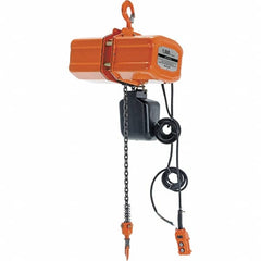 Vestil - 1/2 Ton Capacity, 17 FPM Lift Speed, 110 Volt, Electric Chain Hoist - 1.08 Output hp, 15' Max Lift - Americas Industrial Supply