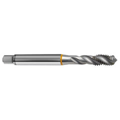 ‎10-24 3FL 2B Cobalt Spiral Flute Semi-Bott Ylw Ring Tap-Bright-40 Degree Helix - Americas Industrial Supply
