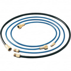 Dynabrade - 1/4" ID x 3/8" OD 6' Long Hose - Female/Male Ends, 90 Working psi, 1/4" Fitting, Black & Blue - Americas Industrial Supply
