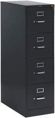 Hon - 15" Wide x 52" High x 26-1/2" Deep, 4 Drawer Vertical File with Lock - Steel, Charcoal - Americas Industrial Supply