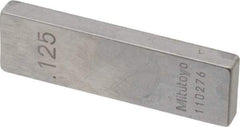 Mitutoyo - 0.125" Rectangular Steel Gage Block - Accuracy Grade 0, Includes Certificate of Inspection - Americas Industrial Supply