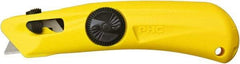 PHC - Springback Utility Knife - 1-5/8" Blade, Yellow Plastic Handle, 1 Blade Included - Americas Industrial Supply