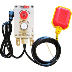 High-Water Alarms; Voltage: 100-120 VAC; Maximum Operating Temperature C: 60.000; Material: Polycarbonate; Alarm Level: White Power Indicator Light; Red warning light; 90DB Horn; For Use With: Grinder Pump; Water Storage Tank; Sump Pump; Float Material: P