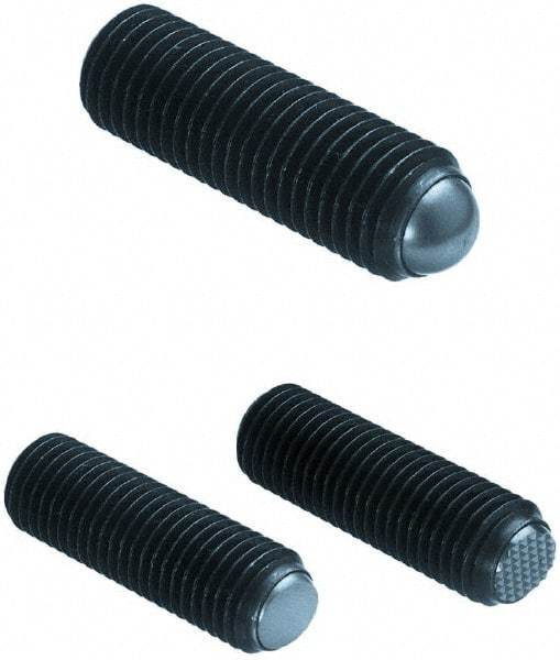 Gibraltar - 25mm OAL, Steel, Headless Ridged Flat Face Ball End Clamping Screw - 4,496 Lb Max Load, 8.5mm Ball Diam - Americas Industrial Supply