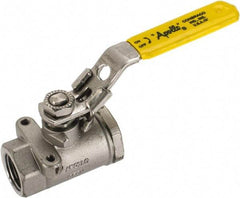 Apollo - 1/2" Pipe, Standard Port, Stainless Steel Standard Ball Valve - 2 Piece, NPT Ends, Locking Lever Handle, 600 WOG, 150 WSP - Americas Industrial Supply