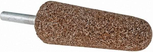 Norton - 1" Head Diam x 2-3/4" Thickness, A3, Tree End, Aluminum Oxide Mounted Point - Brown, Very Coarse Grade, 36 Grit, 15,530 RPM - Americas Industrial Supply
