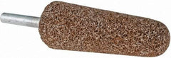 Norton - 1" Head Diam x 2-3/4" Thickness, A3, Tree End, Aluminum Oxide Mounted Point - Brown, Very Coarse Grade, 36 Grit, 15,530 RPM - Americas Industrial Supply