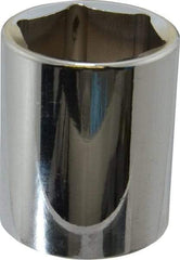 Proto - 1/2" Drive, Standard Hand Socket - 6 Points, 1-3/4" OAL, Chrome Finish - Americas Industrial Supply