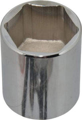 Proto - 1/2" Drive, Standard Hand Socket - 6 Points, 1-3/4" OAL, Chrome Finish - Americas Industrial Supply