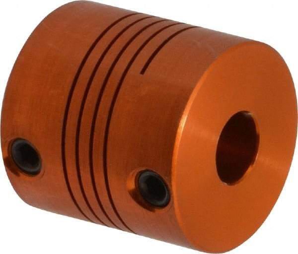 Lovejoy - 1/4" Max Bore Diam, Flexible Screw Hub Coupling - 3/4" OD, 3/4" OAL, Anodized Aluminum - Americas Industrial Supply