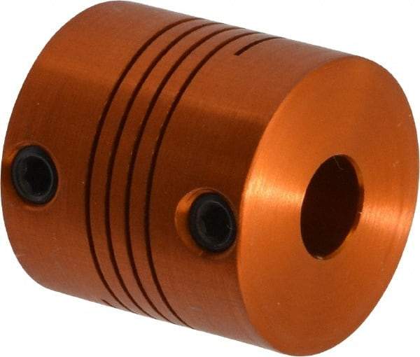 Lovejoy - 1/4" Max Bore Diam, Flexible Screw Hub Coupling - 3/4" OD, 3/4" OAL, Anodized Aluminum - Americas Industrial Supply