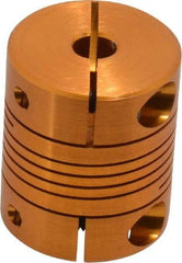 Lovejoy - 3/16" Max Bore Diam, Flexible Clamp Hub Coupling - 3/4" OD, 0.9" OAL, Anodized Aluminum - Americas Industrial Supply