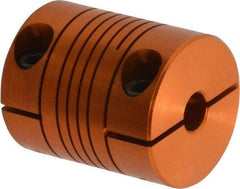 Lovejoy - 1/4" Max Bore Diam, Flexible Clamp Hub Coupling - 3/4" OD, 0.9" OAL, Anodized Aluminum - Americas Industrial Supply