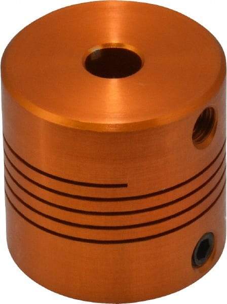 Lovejoy - 1/4" Max Bore Diam, Flexible Screw Hub Coupling - 1" OD, 1" OAL, Anodized Aluminum - Americas Industrial Supply