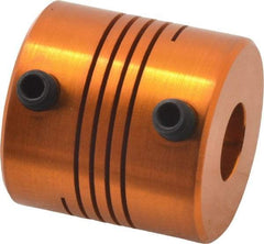 Lovejoy - 3/8" Max Bore Diam, Flexible Screw Hub Coupling - 1" OD, 1" OAL, Anodized Aluminum - Americas Industrial Supply