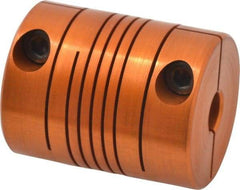 Lovejoy - 1/4" Max Bore Diam, Flexible Clamp Hub Coupling - 1" OD, 1-1/4" OAL, Anodized Aluminum - Americas Industrial Supply