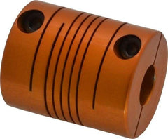 Lovejoy - 3/8" Max Bore Diam, Flexible Clamp Hub Coupling - 1" OD, 1-1/4" OAL, Anodized Aluminum - Americas Industrial Supply