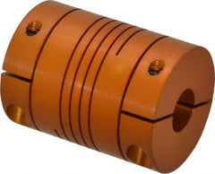 Lovejoy - 3/8" Max Bore Diam, Flexible Clamp Hub Coupling - 1.12" OD, 1-1/2" OAL, Anodized Aluminum - Americas Industrial Supply