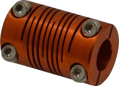 Lovejoy - 5/16" Max Bore Diam, Flexible Clamp Hub Coupling - 0.63" OD, 1" OAL, Anodized Aluminum - Americas Industrial Supply