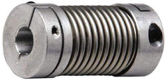 Lovejoy - 1" Max Bore Diam, Flexible Bellows Clamp Coupling - 1.77" OD, 2.48" OAL, Aluminum Hub with Stainless Steel Bellows - Americas Industrial Supply