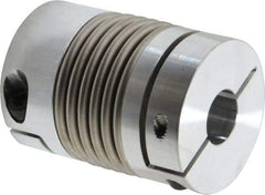 Lovejoy - 3/4" Max Bore Diam, Flexible Bellows Clamp Coupling - 1.77" OD, 2.48" OAL, Aluminum Hub with Stainless Steel Bellows - Americas Industrial Supply