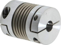 Lovejoy - 3/8" Max Bore Diam, Flexible Bellows Clamp Coupling - 1.28" OD, 1.614" OAL, Aluminum Hub with Stainless Steel Bellows - Americas Industrial Supply