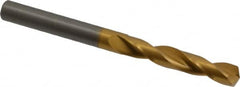 Guhring - 7.7mm 140° Solid Carbide Jobber Drill - TiN Finish, Right Hand Cut, Spiral Flute, Straight Shank, 90mm OAL, SU Point - Americas Industrial Supply