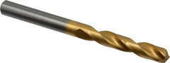 Guhring - 21/64" 140° Solid Carbide Jobber Drill - TiN Finish, Right Hand Cut, Spiral Flute, Straight Shank, 96mm OAL, SU Point - Americas Industrial Supply