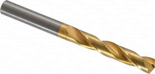 Guhring - 25/64" 140° Solid Carbide Jobber Drill - TiN Finish, Right Hand Cut, Spiral Flute, Straight Shank, 105mm OAL, SU Point - Americas Industrial Supply
