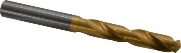 Guhring - 10mm 140° Solid Carbide Jobber Drill - TiN Finish, Right Hand Cut, Spiral Flute, Straight Shank, 105mm OAL, SU Point - Americas Industrial Supply