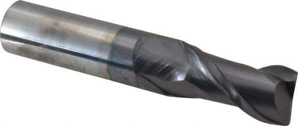 Accupro - 3/4", 2 Flute, Single End, Solid Carbide, 0.03" Corner Radius End Mill - 4" OAL, 40° Helix, Right Hand Flute, 1-1/2" LOC, Right Hand Cut - Americas Industrial Supply