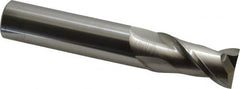 Accupro - 1", 2" LOC, 1" Shank Diam, 6" OAL, 2 Flute, Solid Carbide Square End Mill - Single End, Uncoated, Spiral Flute, 40° Helix, Centercutting, Right Hand Cut, Right Hand Flute - Americas Industrial Supply