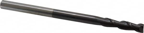 Accupro - 1/4", 1" LOC, 1/4" Shank Diam, 4" OAL, 2 Flute, Solid Carbide Square End Mill - Single End, AlTiN Finish, Spiral Flute, 40° Helix, Centercutting, Right Hand Cut, Right Hand Flute - Americas Industrial Supply