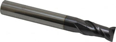 Accupro - 1/2", 1" LOC, 1/2" Shank Diam, 4" OAL, 2 Flute, Solid Carbide Square End Mill - Single End, AlTiN Finish, Spiral Flute, 40° Helix, Centercutting, Right Hand Cut, Right Hand Flute - Americas Industrial Supply