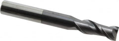 Accupro - 3/4", 2" LOC, 3/4" Shank Diam, 6" OAL, 2 Flute, Solid Carbide Square End Mill - Single End, AlTiN Finish, Spiral Flute, 40° Helix, Centercutting, Right Hand Cut, Right Hand Flute - Americas Industrial Supply