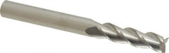 Accupro - 5/16", 1-1/8" LOC, 5/16" Shank Diam, 3" OAL, 3 Flute, Solid Carbide Square End Mill - Single End, Uncoated, Spiral Flute, 40° Helix, Centercutting, Right Hand Cut, Right Hand Flute - Americas Industrial Supply